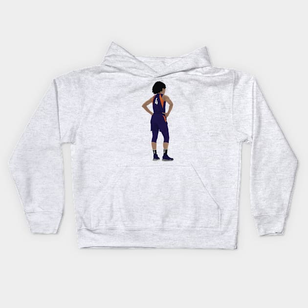 Female basketball player waiting Kids Hoodie by RockyDesigns